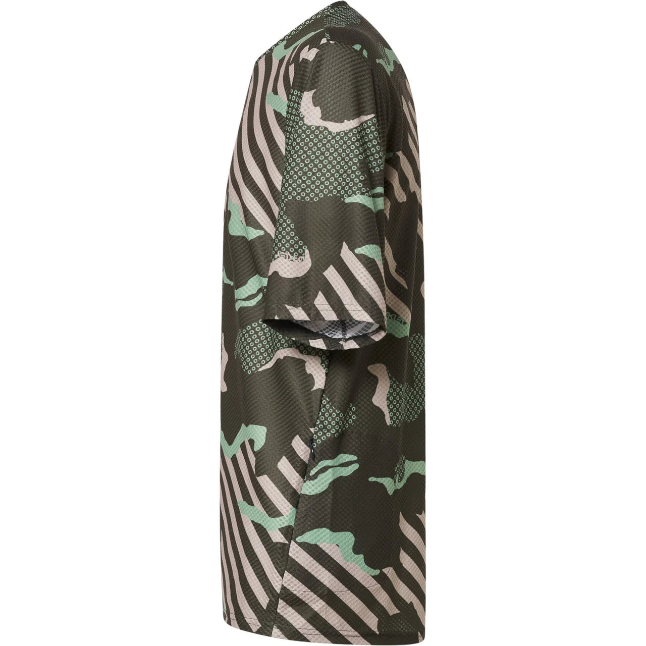 Oakley Ride Free Short Sleeve Jersey - S - Green Stripe - Grip Camo