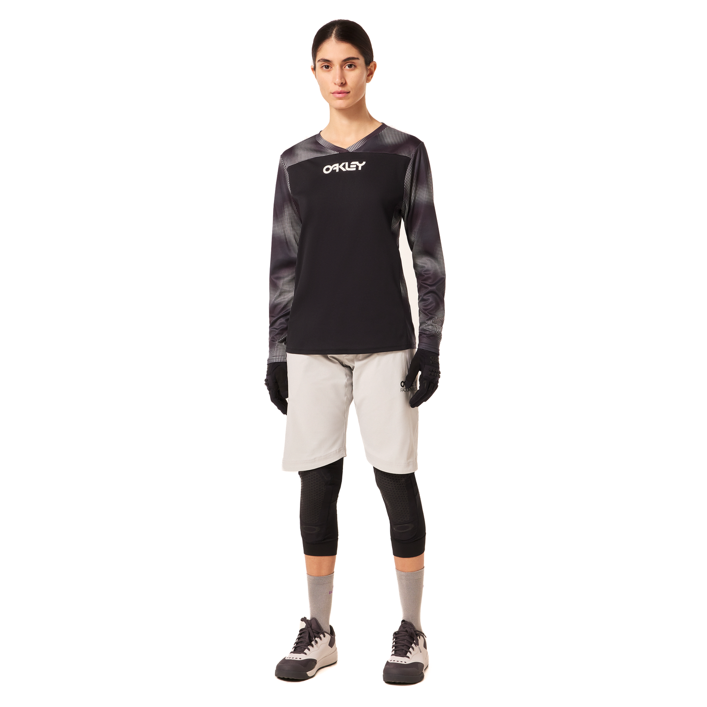Oakley Women's Maven Coast Long Sleeve Jersey - Women's S - Organic Spots Black