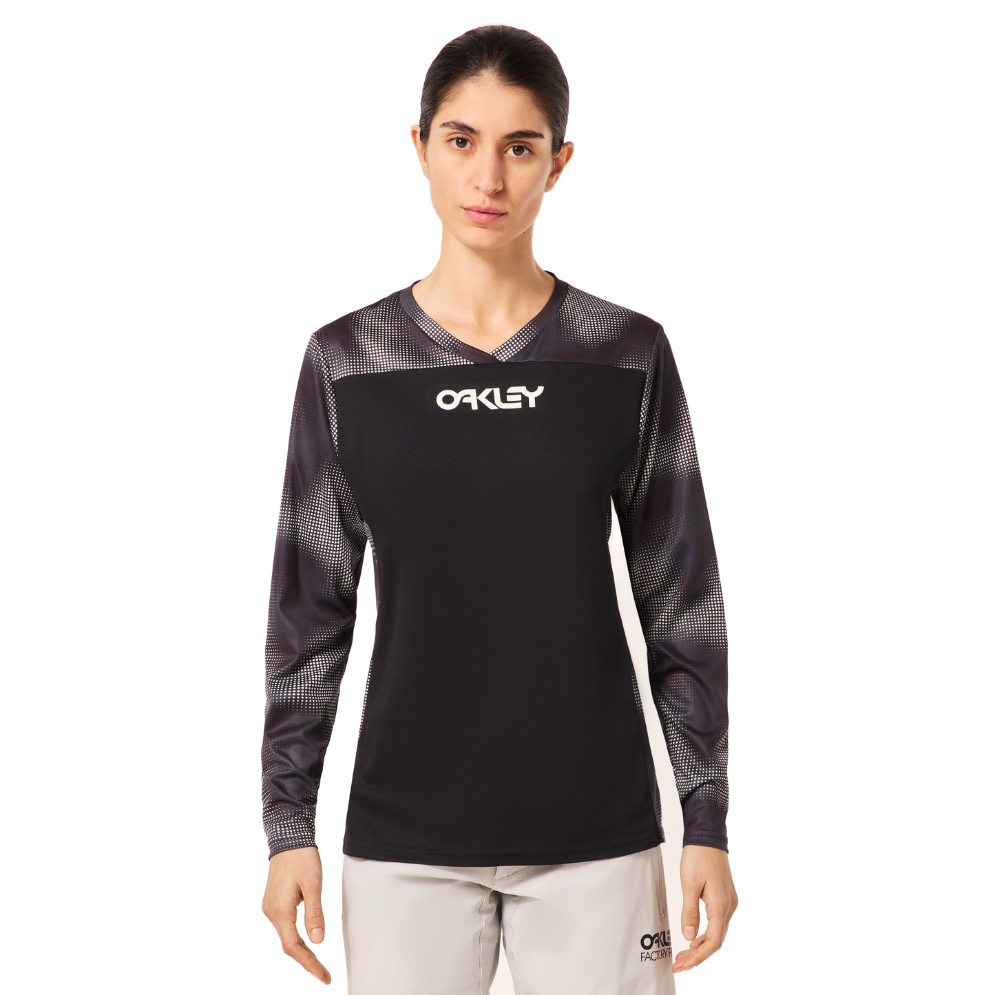 Oakley Women's Maven Coast Long Sleeve Jersey - Women's M - Organic Spots Black