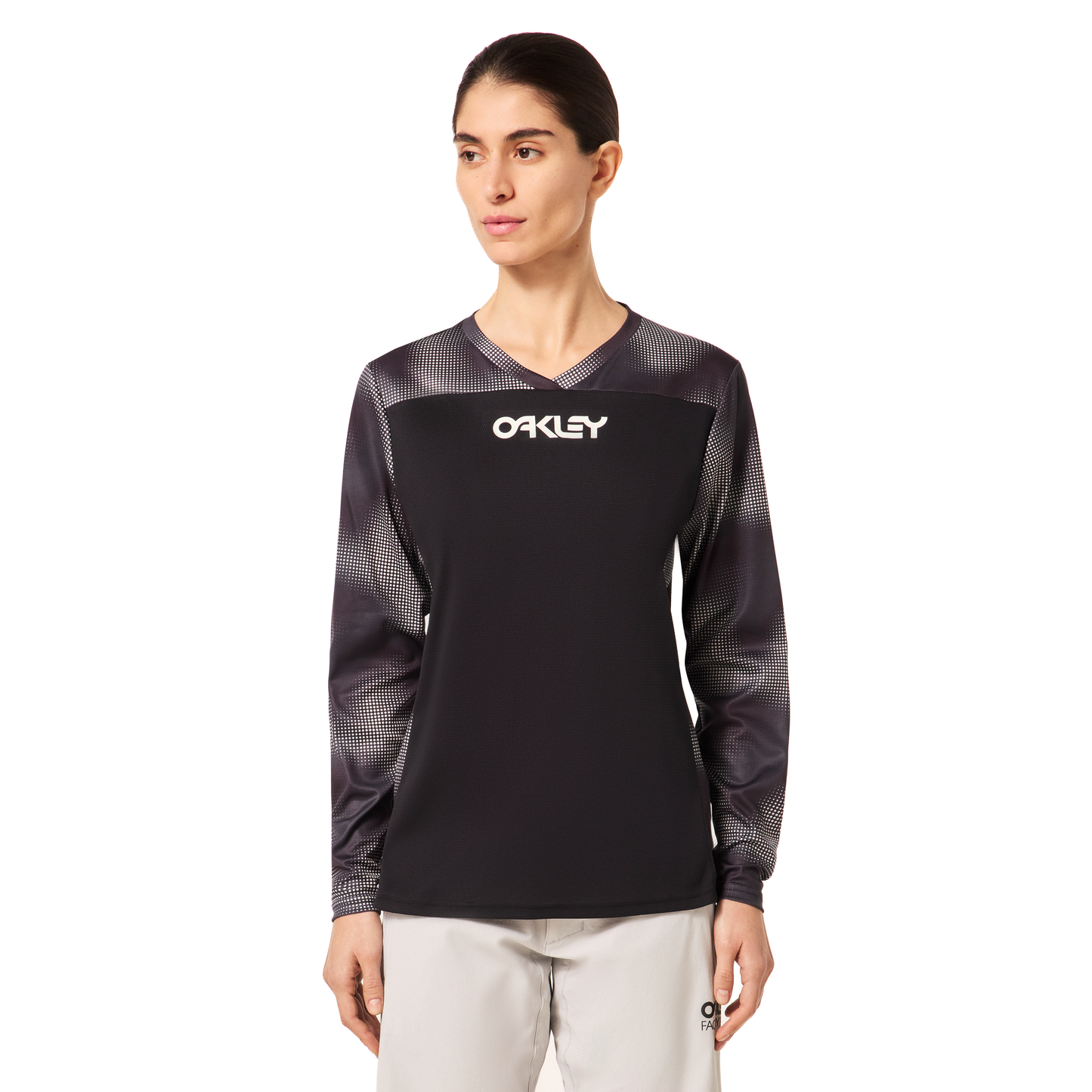 Oakley Women's Maven Coast Long Sleeve Jersey - Women's XL - Organic Spots Black