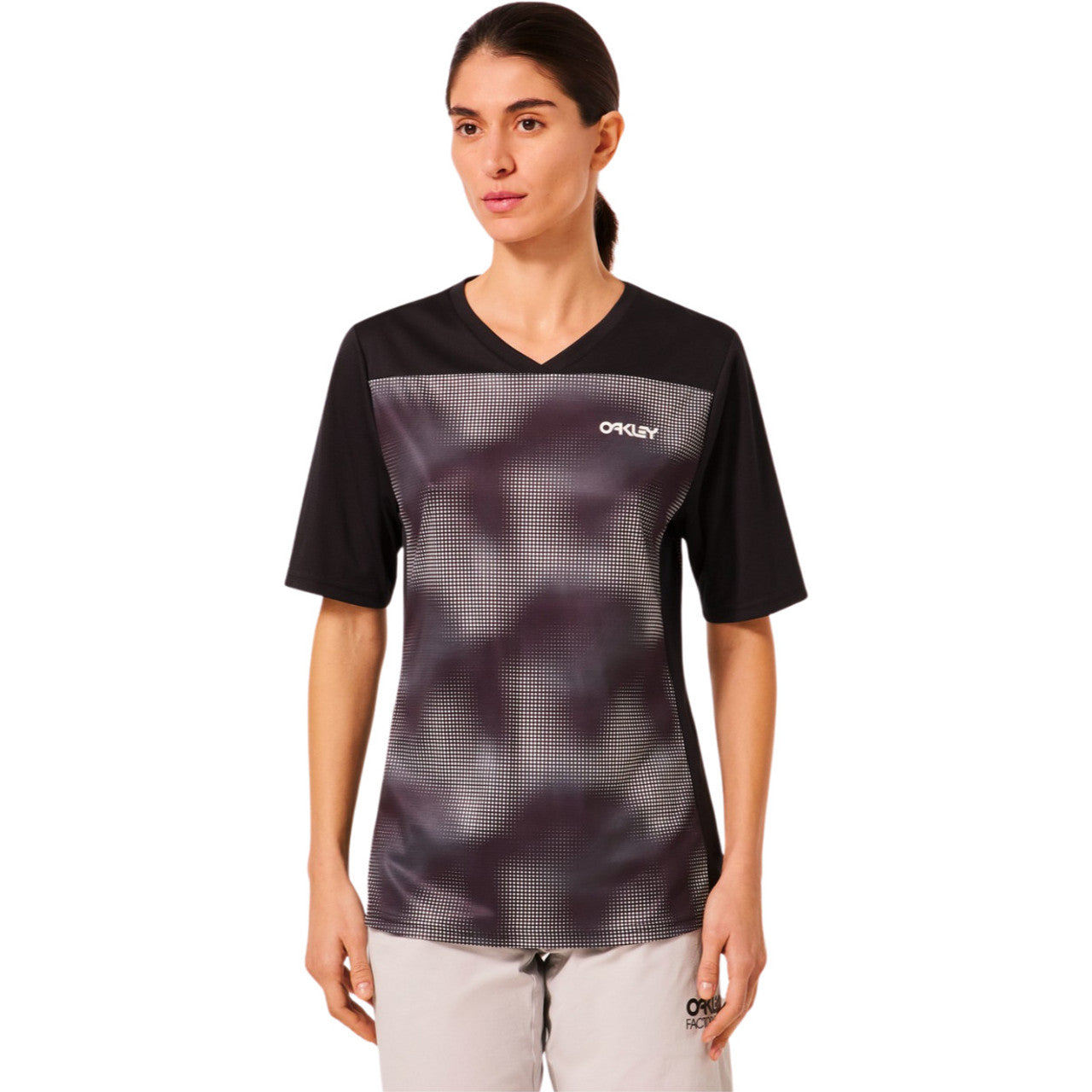 Oakley Women's Maven Coast Short Sleeve Jersey - Women's XL - Organic Spots Black