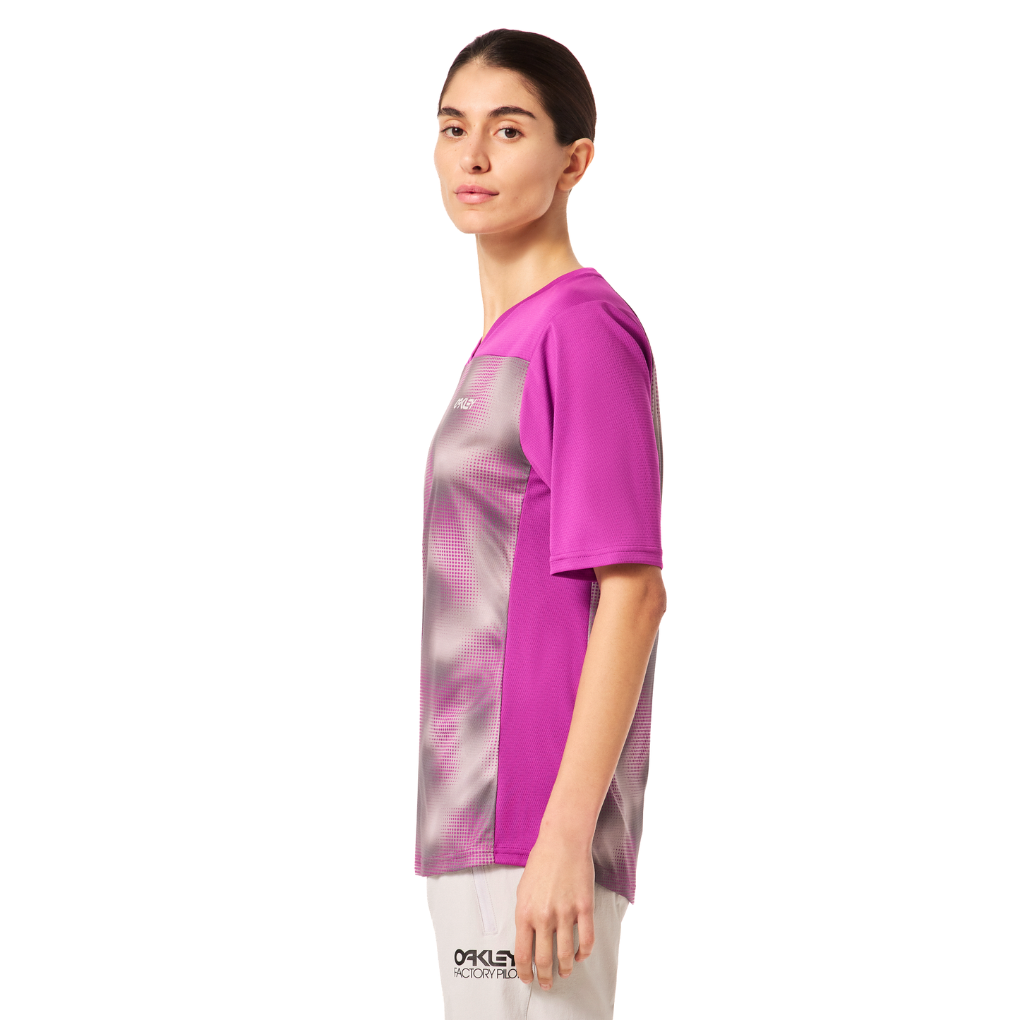 Oakley Women's Maven Coast Short Sleeve Jersey - Women's L - Organic Spots Purple