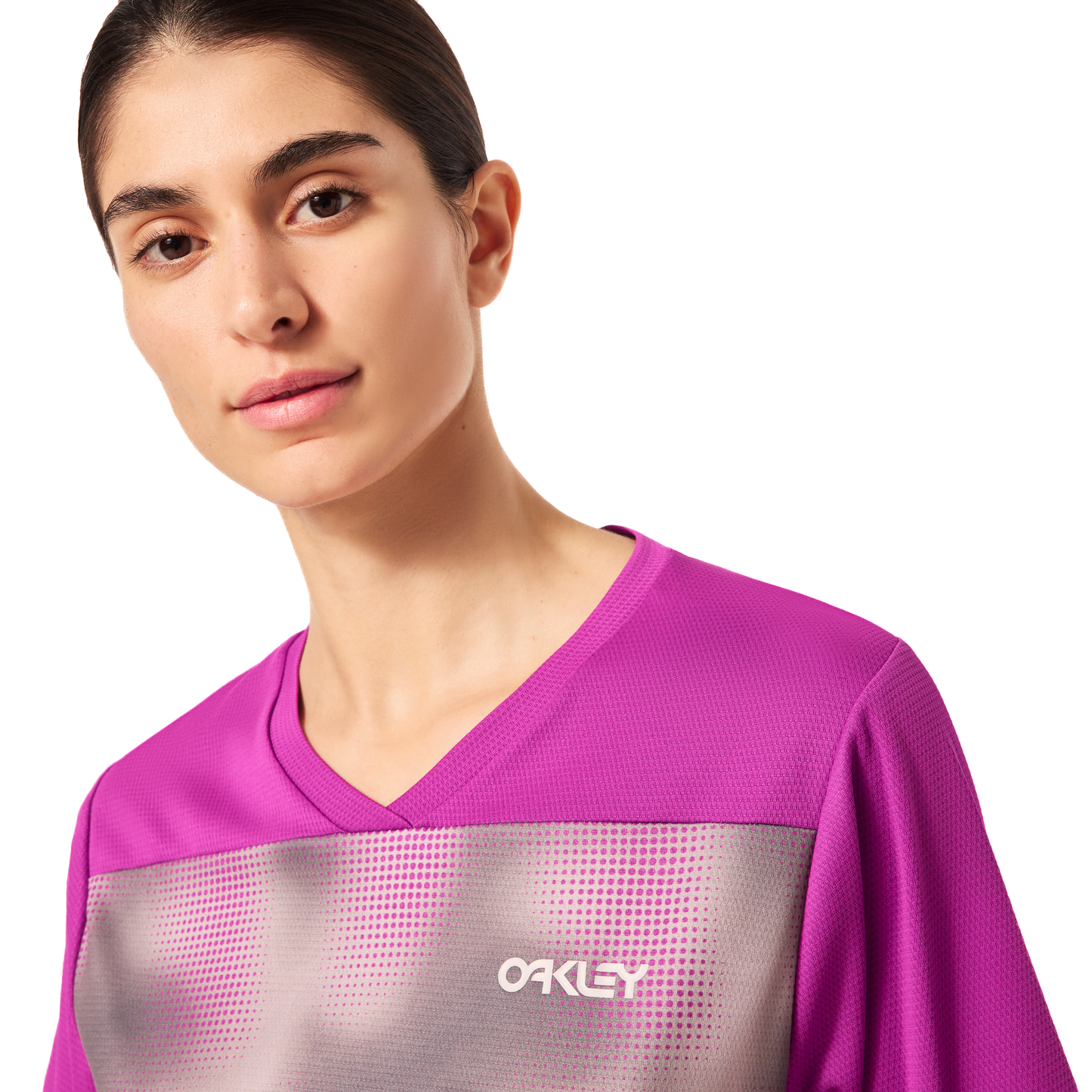 Oakley Women's Maven Coast Short Sleeve Jersey - Women's L - Organic Spots Purple