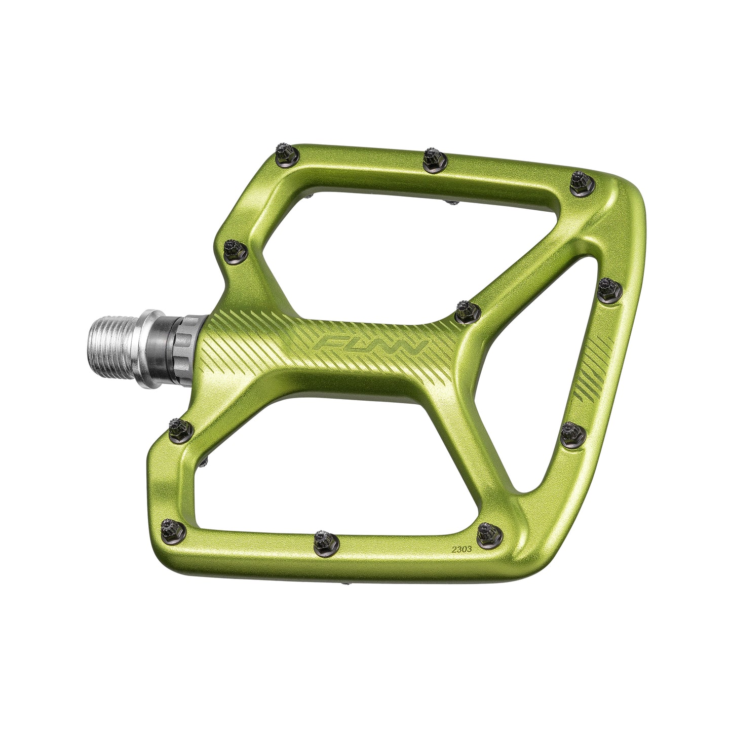 FUNN Python V2 Flat Aluminium Pedals - Standard - Green