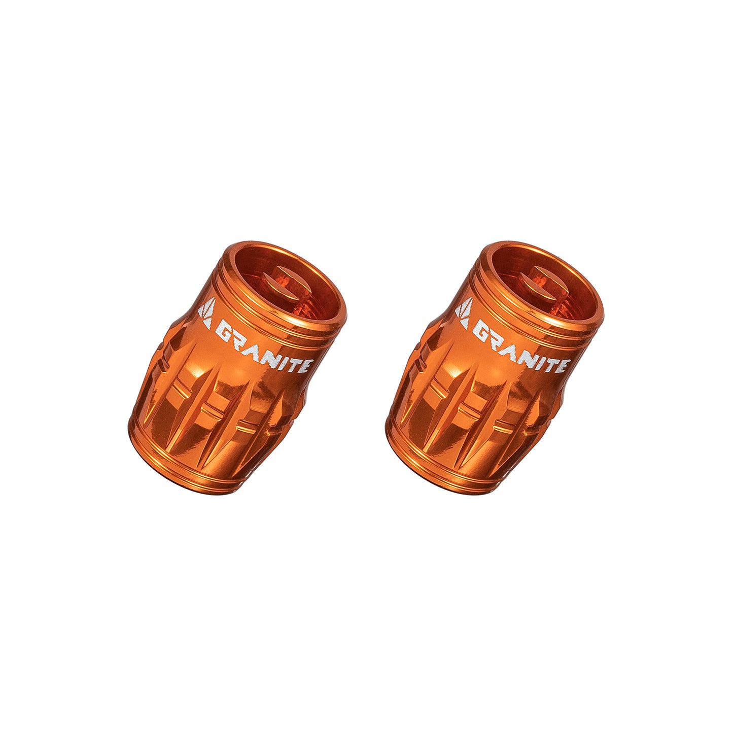 Granite Design Juicy Nipple Schrader Valve Cap Pair - Orange