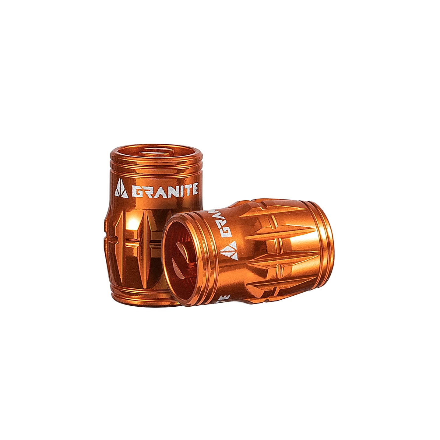 Granite Design Juicy Nipple Schrader Valve Cap Pair - Orange