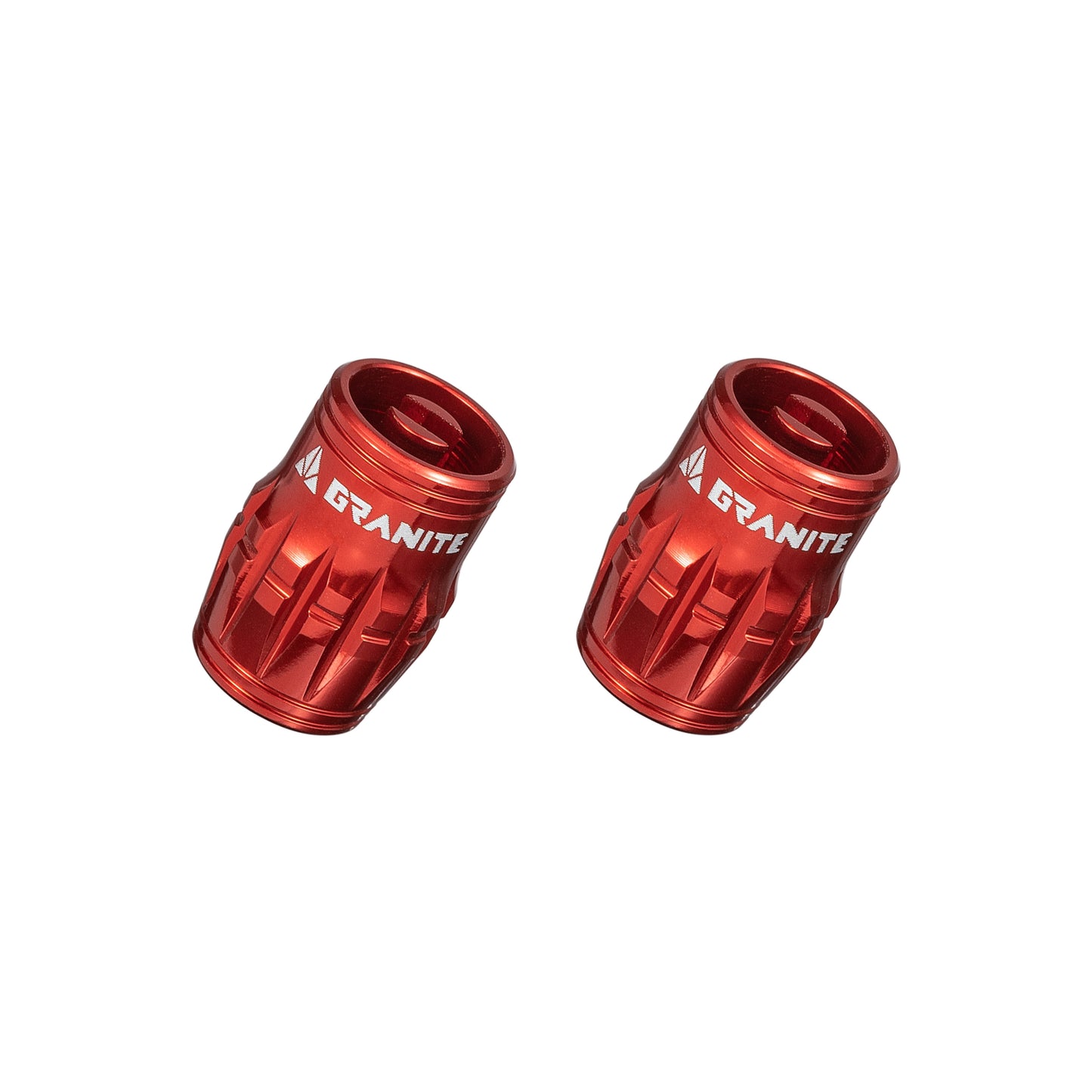 Granite Design Juicy Nipple Schrader Valve Cap Pair - Red