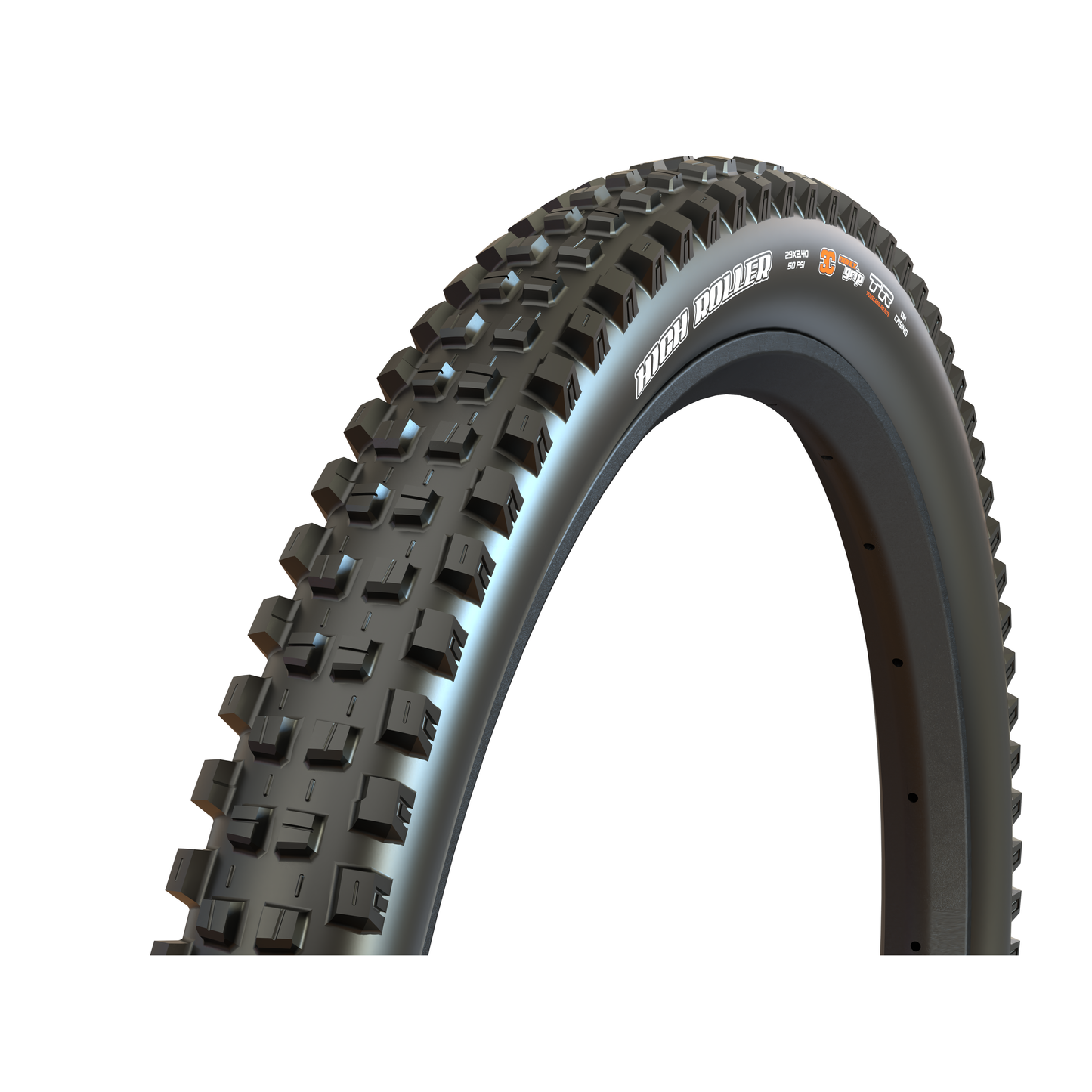 Maxxis Highroller 3 E-25 Tyre - 27.5 Inch - 2.4 Inch - Yes - 3C Maxx Grip - Double Down - Soft - Medium Duty Protection - Folding - Black