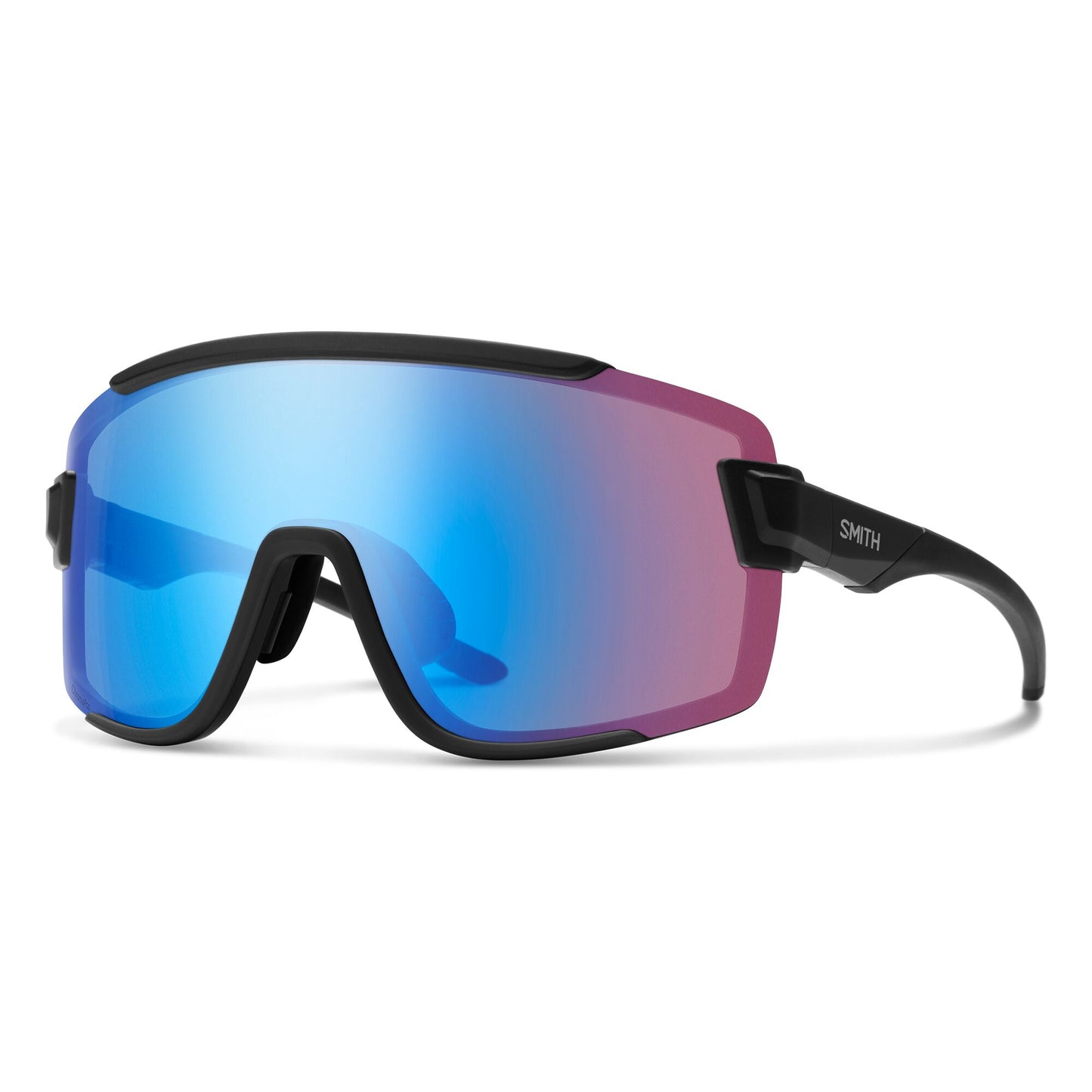 Smith Wildcat Sunglasses - One Size Fits Most - Matte Black - ChromaPop Low Light Rose Blue Mirror Lens