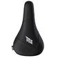 Black bicycle seat with 'TITLE' branding on a white background