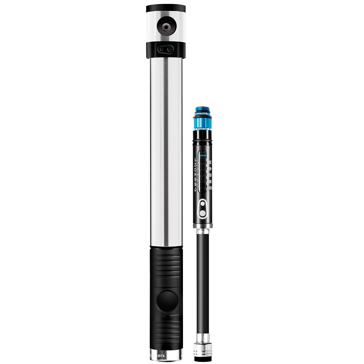Crank Brothers Klic HV Mini Pump With Guage - Silver