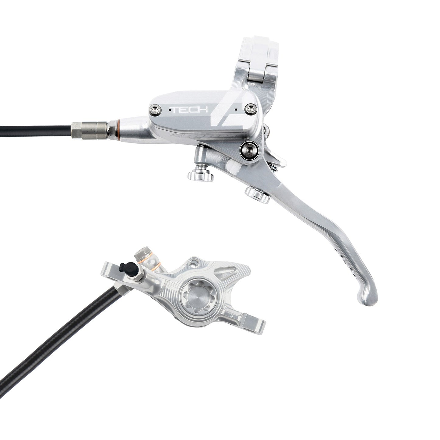 Hope Tech 4 X2 Disc Brake - Front - Right Lever - 1000mm - Silver - Silver