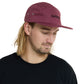 DHaRCO 5 Panel Cotton Snapback Hat - One Size Fits Most - Sangria