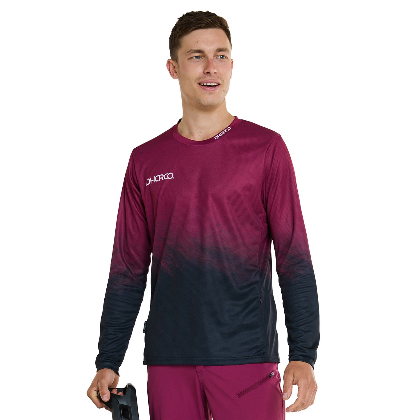 DHaRCO Men's Gravity Long Sleeve Jersey - L - Malbec