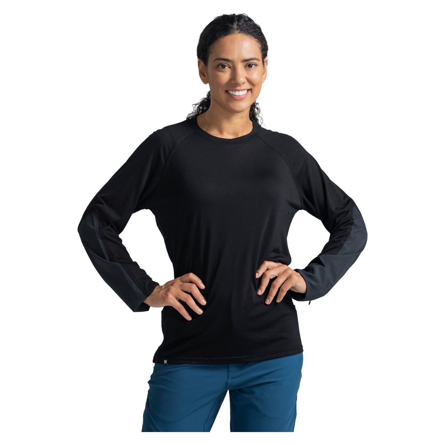 Norman MTB Women's Merino Long Sleeve Gravity Jersey - Women's S - Black