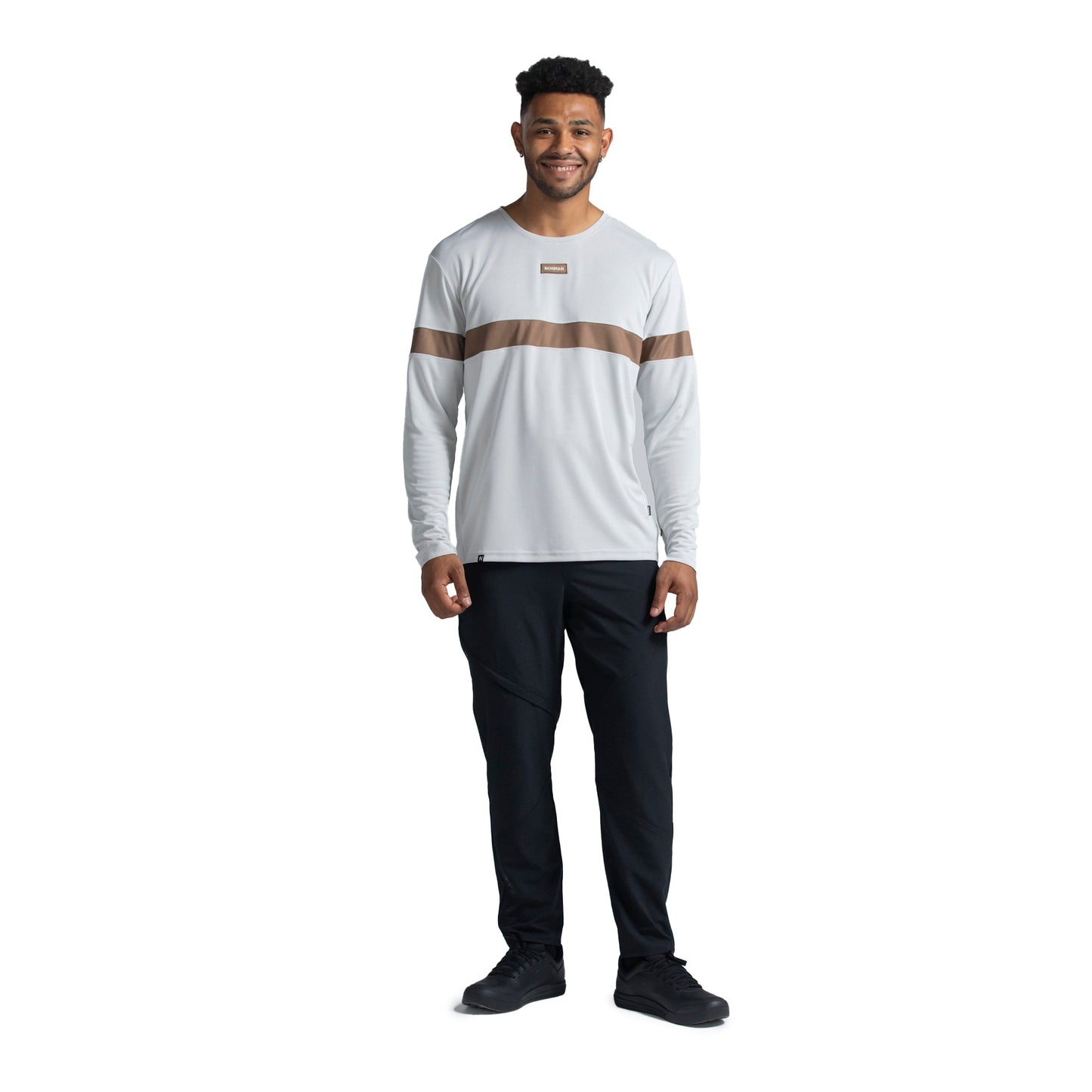 Norman MTB Men's Bamboo Long Sleeve Gravity Jersey - XL - White