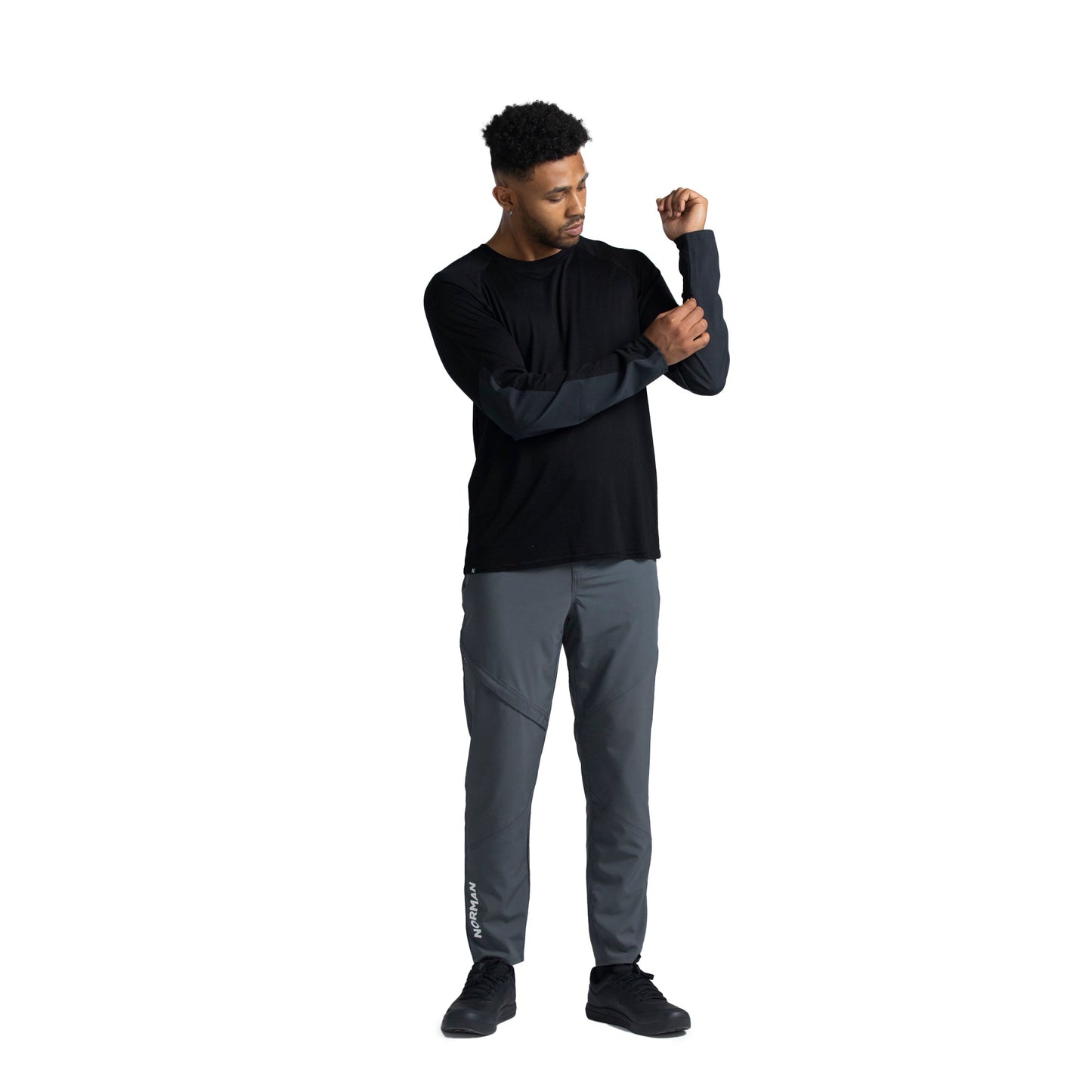Norman MTB Men's Merino Long Sleeve Gravity Jersey - 2XL - Black