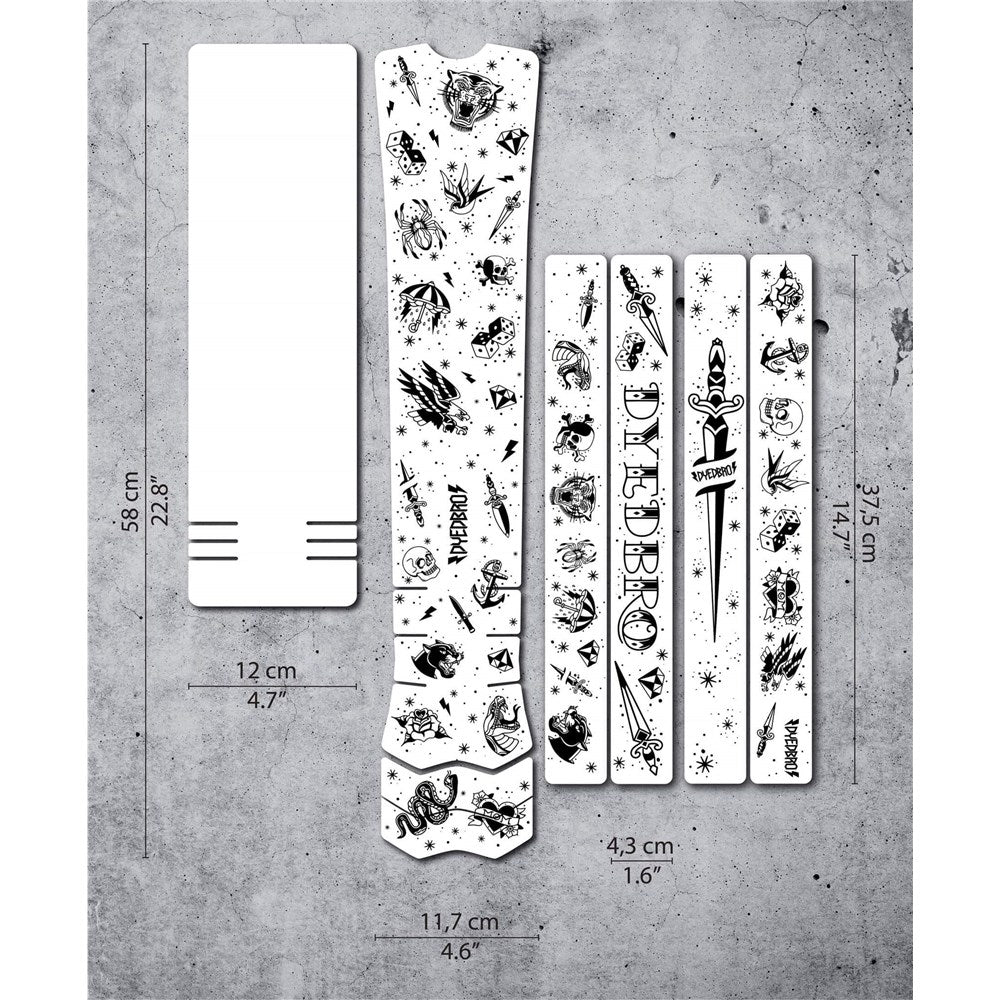 DyedBro Old School Tattoo E-MTB Bike Protection Film - Black