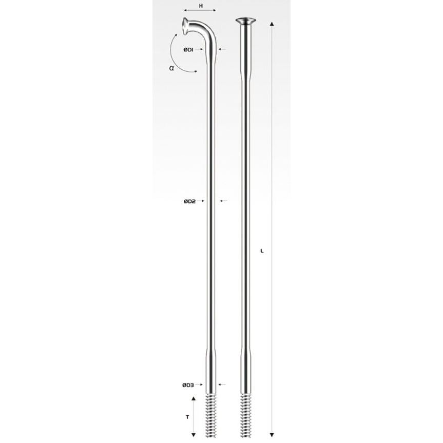 Pillar PSR Triple Butted Spokes - 300mm - J-Bend - 2.2-2.0-1.8-2.0mm - 18 Pack - Black