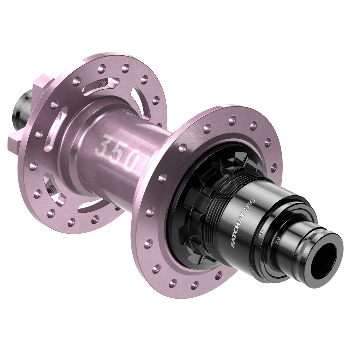DT Swiss 350 Degree Hub Set - Front & Rear - F (15x110mm) & R (12x148mm) - 6 Bolt - 32 Hole - J-Bend - Pink