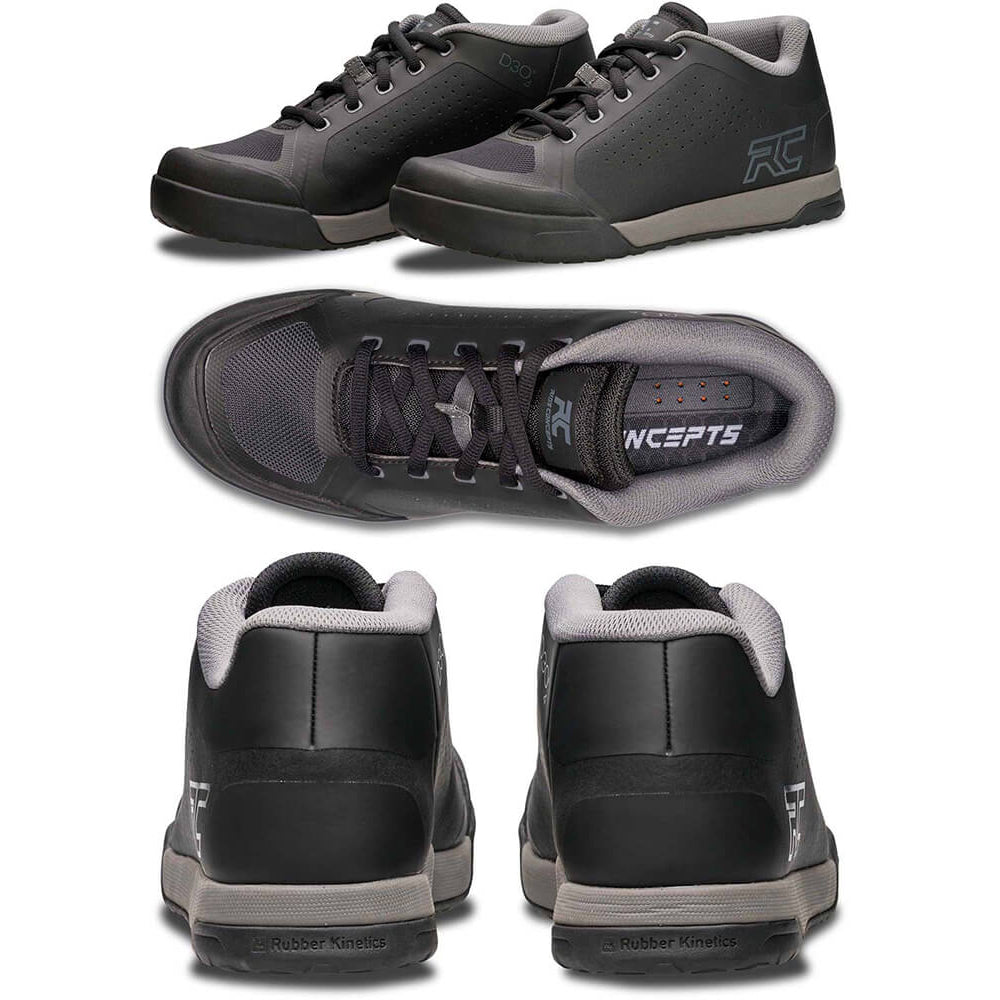 Ride Concepts Powerline Flat Shoes - US 10.0 - Black - Charcoal