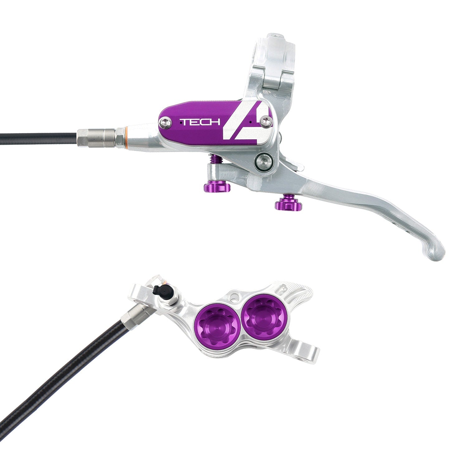Hope Tech 4 E4 Disc Brake - Front - Right Lever - 940mm - Silver