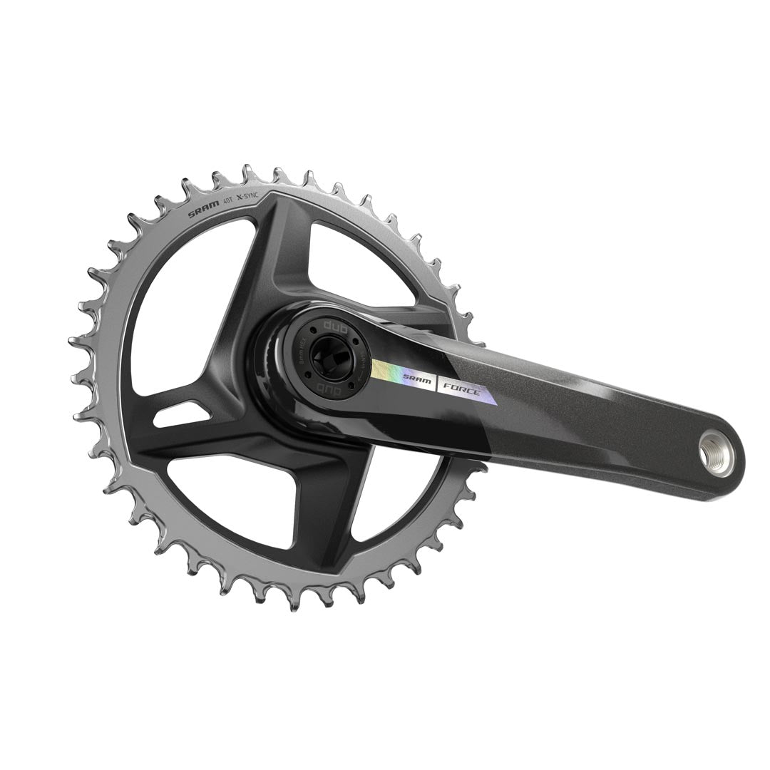 SRAM Force 1x D2 DUB Crankset - 68-73mm and BB86-92 - 28.99mm DUB - SRAM Direct Mount - 170mm - Iridescent Grey - 40T