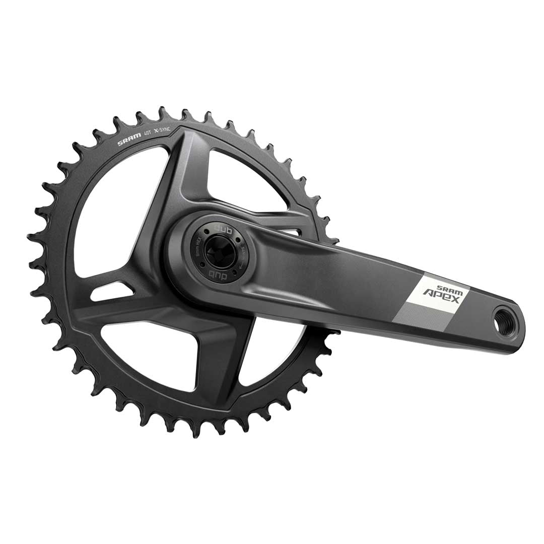 SRAM Apex 1x D1 DUB Wide Crankset - 68-73mm and BB86-92 - 28.99mm DUB - SRAM Direct Mount - 165mm - Black - 40T