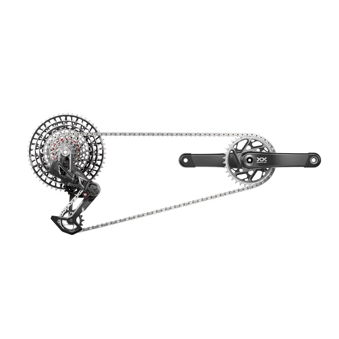 SRAM XX SL T-Type Eagle Transmission AXS Groupset - 10-52T - Lunar Black - Boost 3mm Offset - 175mm DUB Crank - Cranks Included - 12 Speed