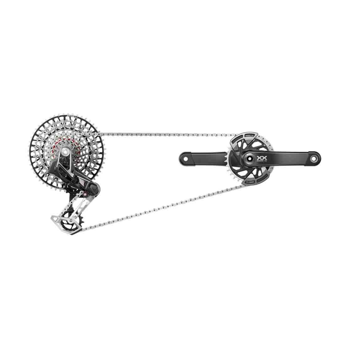 SRAM XX T-Type Eagle Transmission AXS Groupset - 10-52T - Lunar Black - Boost 3mm Offset - 165mm DUB Crank - Cranks Included - 12 Speed