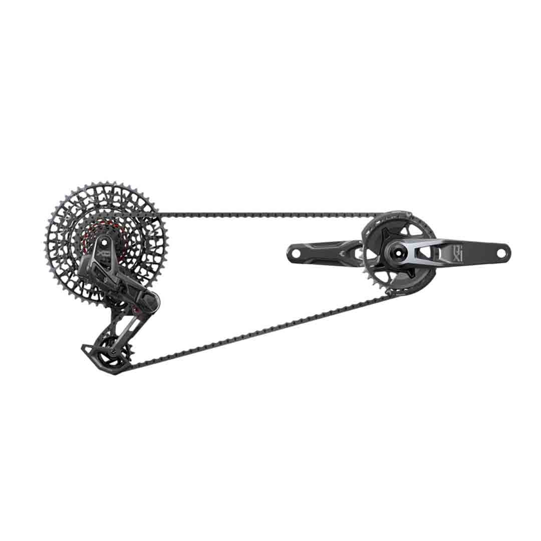 SRAM X0 T-Type Eagle Transmission AXS Groupset - 10-52T - Lunar Black - Boost 3mm Offset - 170mm DUB Crank - Cranks Included - 12 Speed
