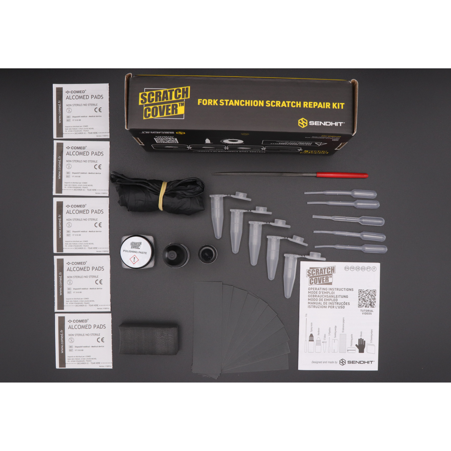 Sendhit Fork Stanchion Scratch Repair Kit - Black