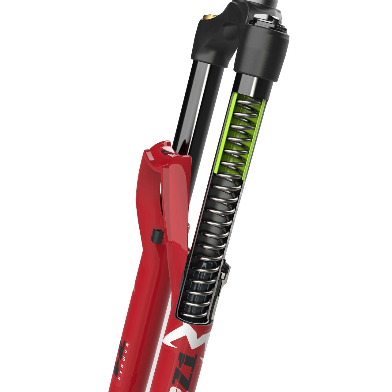 Marzocchi Bomber Z1 Coil Fork - 27.5 Inch - 1 1/8th - 1.5 Inch Tapered - 15x110mm Boost - 180mm Travel - 44mm - Grip Sweep Adj - Gloss Red - 2024