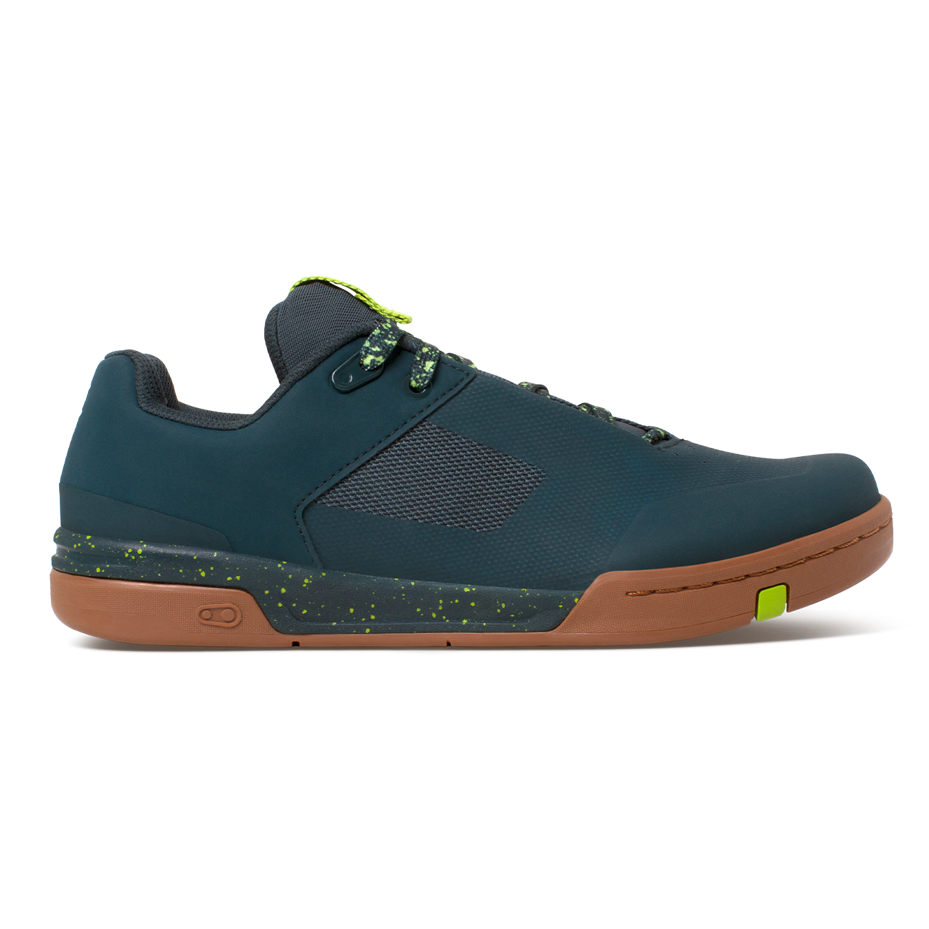 Crank Brothers Stamp Lace Flat Shoes - US 5 - Petrol - Lime Splatter