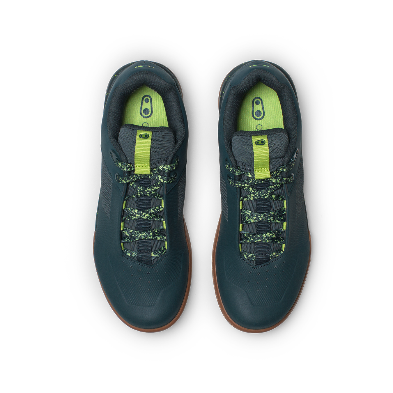 Crank Brothers Stamp Lace Flat Shoes - US 12.5 - Petrol - Lime Splatter
