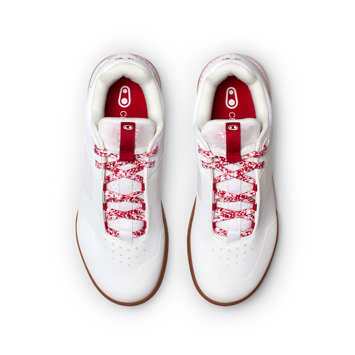 Crank Brothers Stamp Lace Flat Shoes - US 10 - White - Red Splatter
