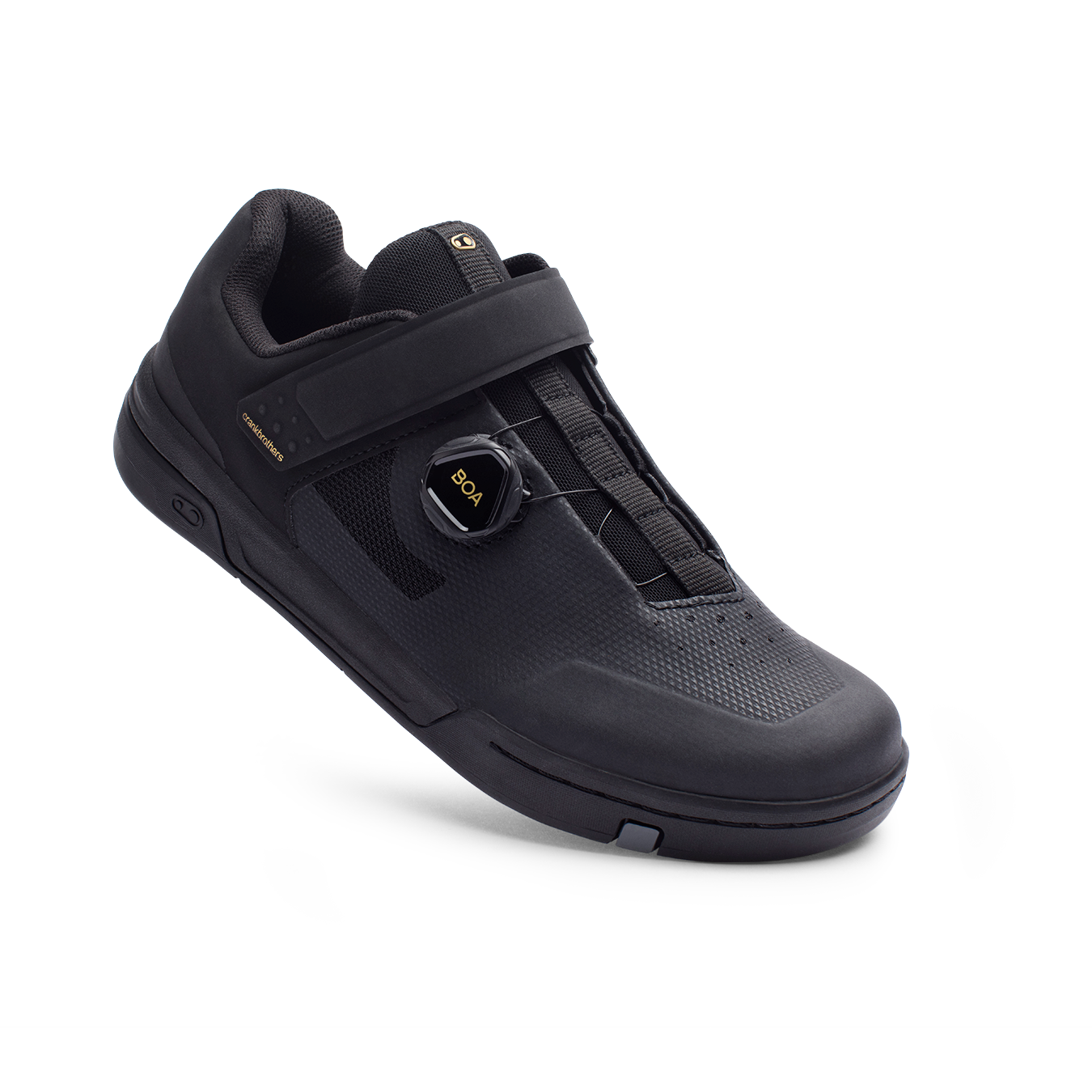 Crank Brothers Stamp BOA Flat Shoes - US 12.5 - Black - Gold