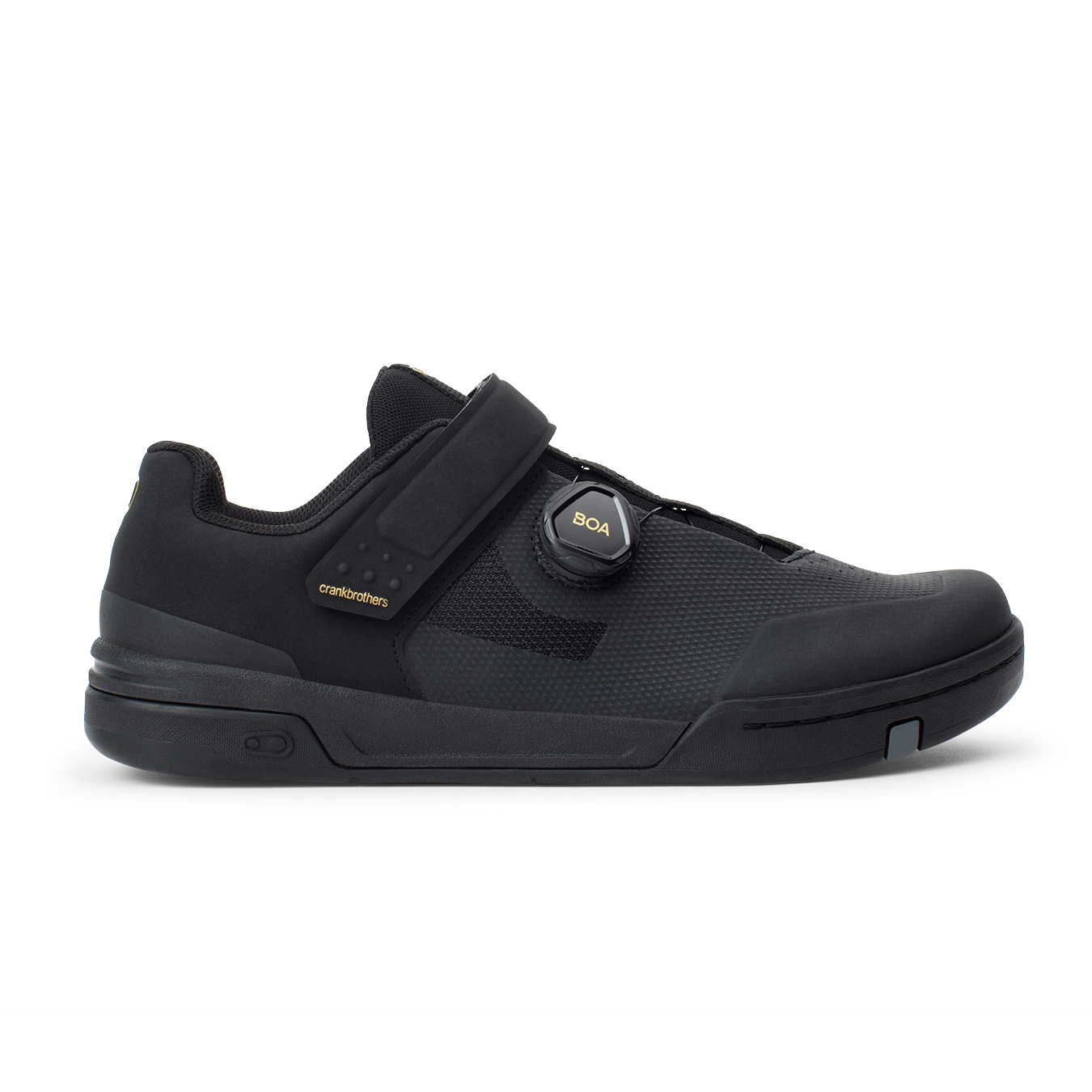 Crank Brothers Stamp BOA Flat Shoes - US 12.5 - Black - Gold