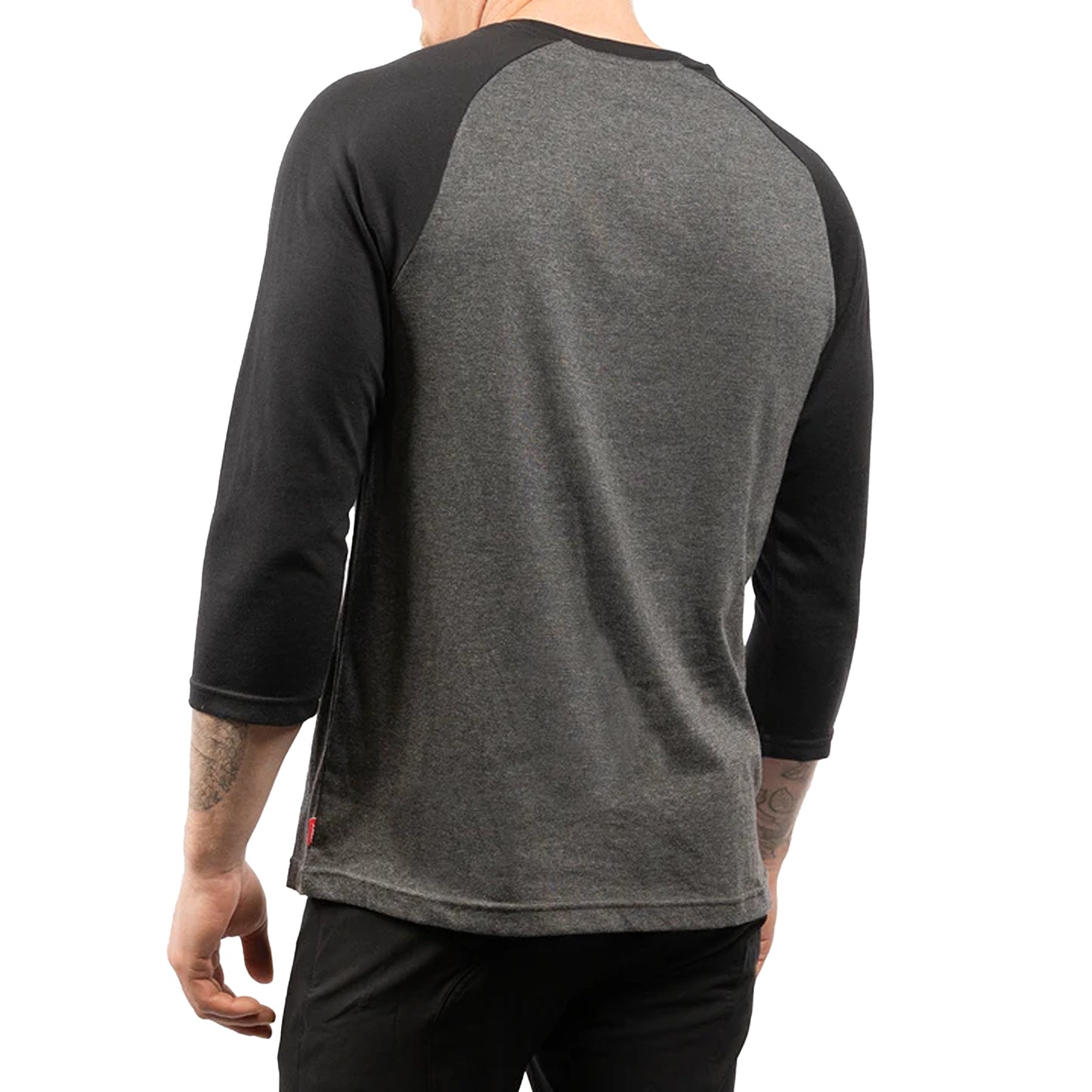 Fasthouse Swift Raglan Tech Tee - S - Black - Heather Grey