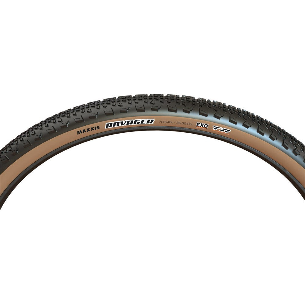 Maxxis Ravager Gravel Tyre - 700c - 40c - Yes - Single Compound - EXO - Medium - Light Duty Protection - Folding - Tan