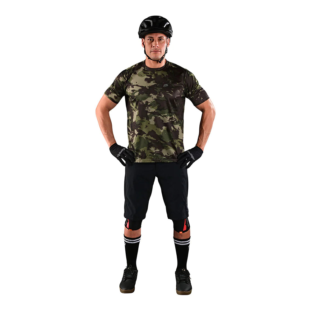 TLD Flowline Short Sleeve Jersey - L - Covert Army Green