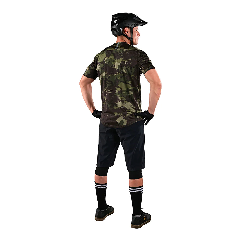 TLD Flowline Short Sleeve Jersey - L - Covert Army Green