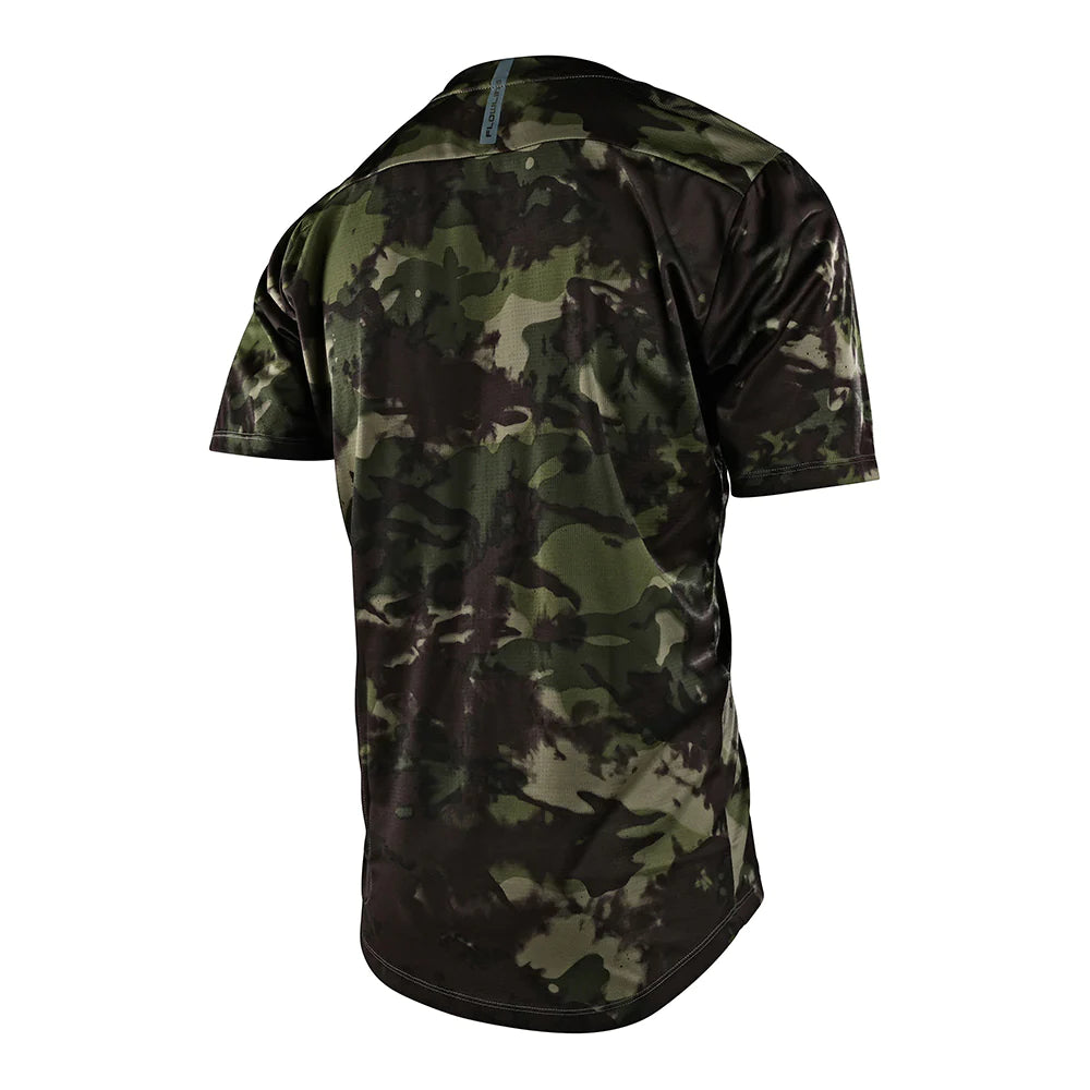 TLD Flowline Short Sleeve Jersey - L - Covert Army Green