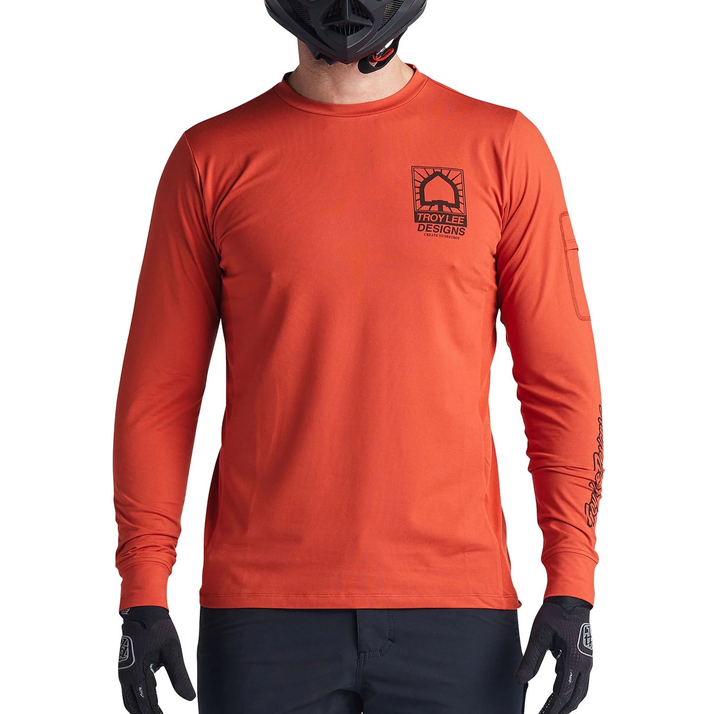 TLD Ruckus Long Sleeve Ride Tee - S - Create To Destroy Brick