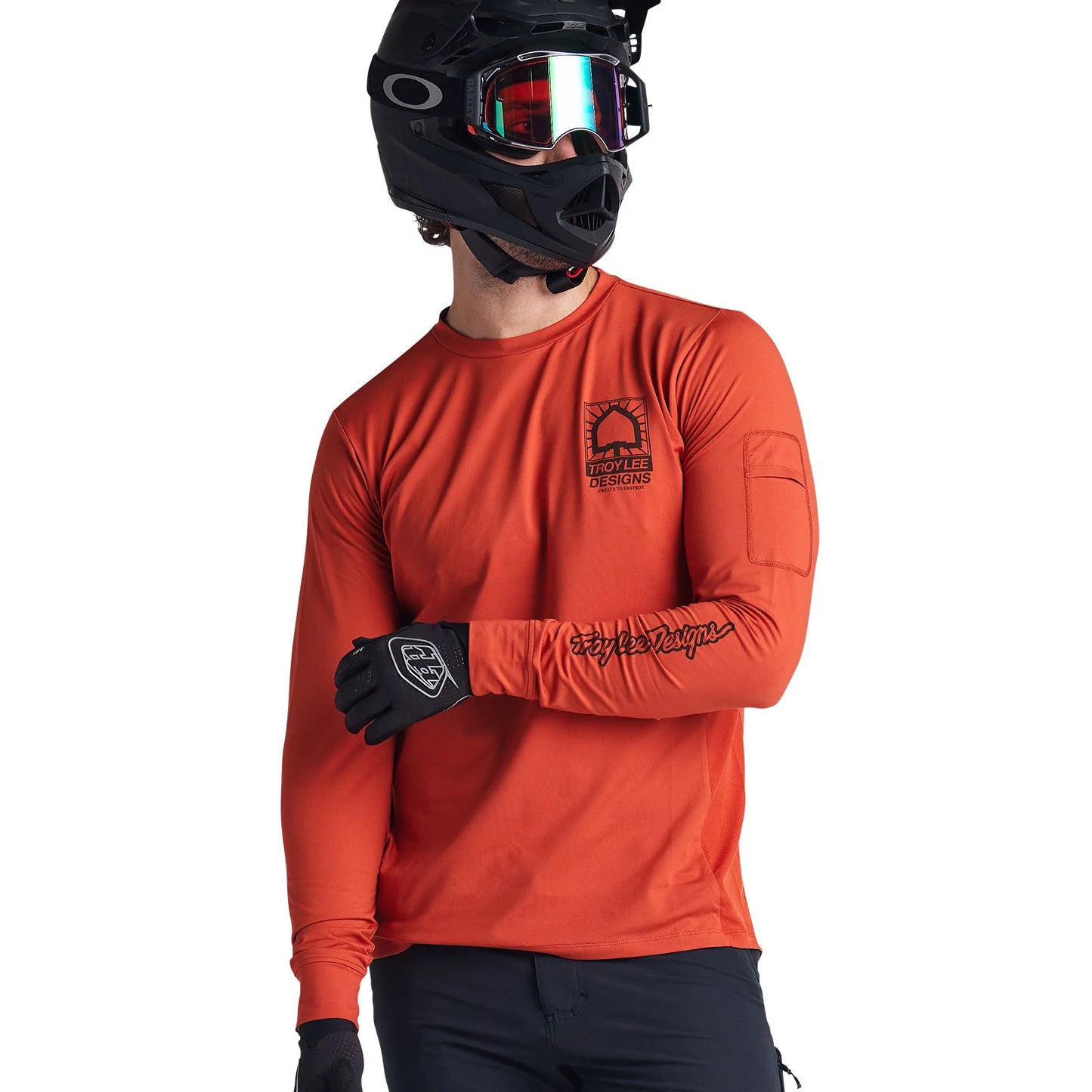 TLD Ruckus Long Sleeve Ride Tee - L - Create To Destroy Brick