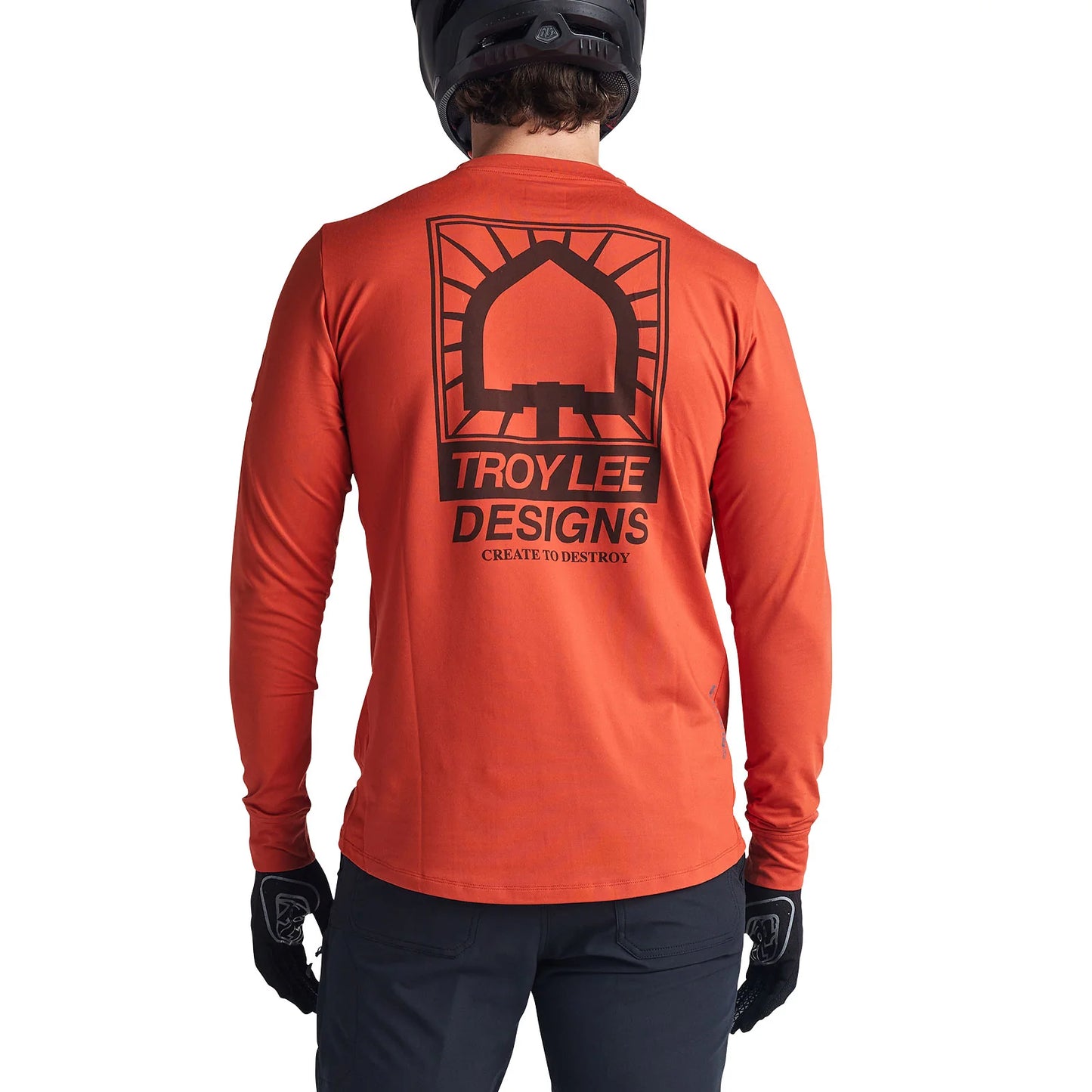 TLD Ruckus Long Sleeve Ride Tee - S - Create To Destroy Brick