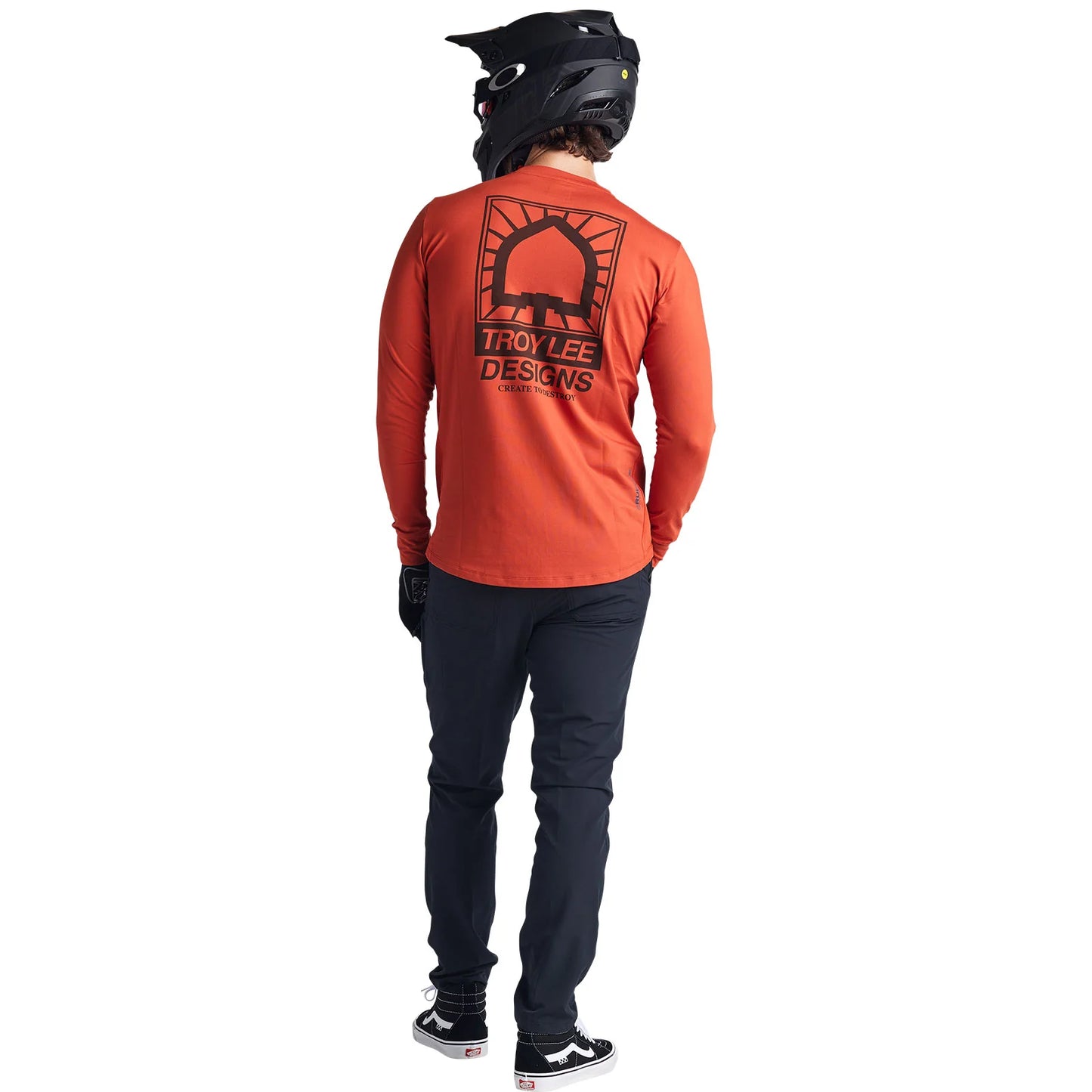 TLD Ruckus Long Sleeve Ride Tee - S - Create To Destroy Brick