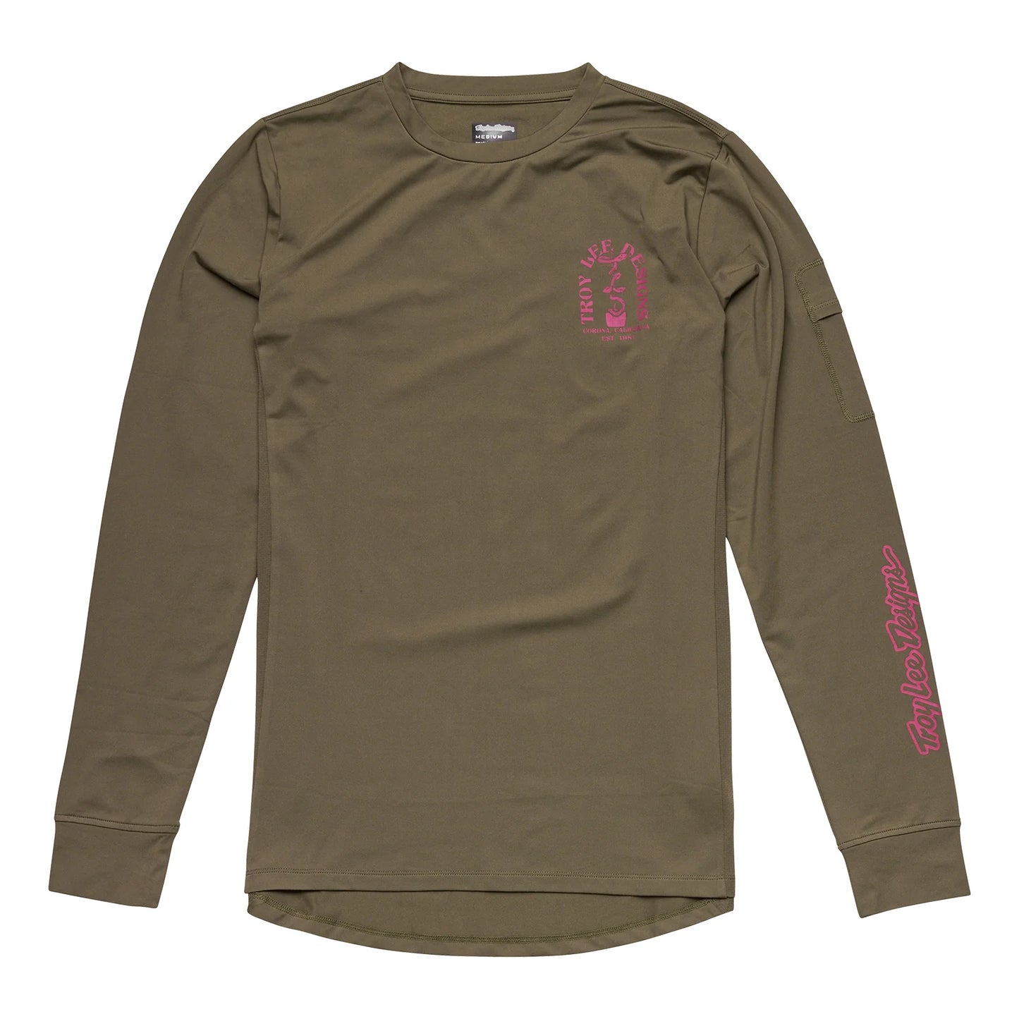TLD Ruckus Long Sleeve Ride Youth Tee - Youth L - Fangs Olive