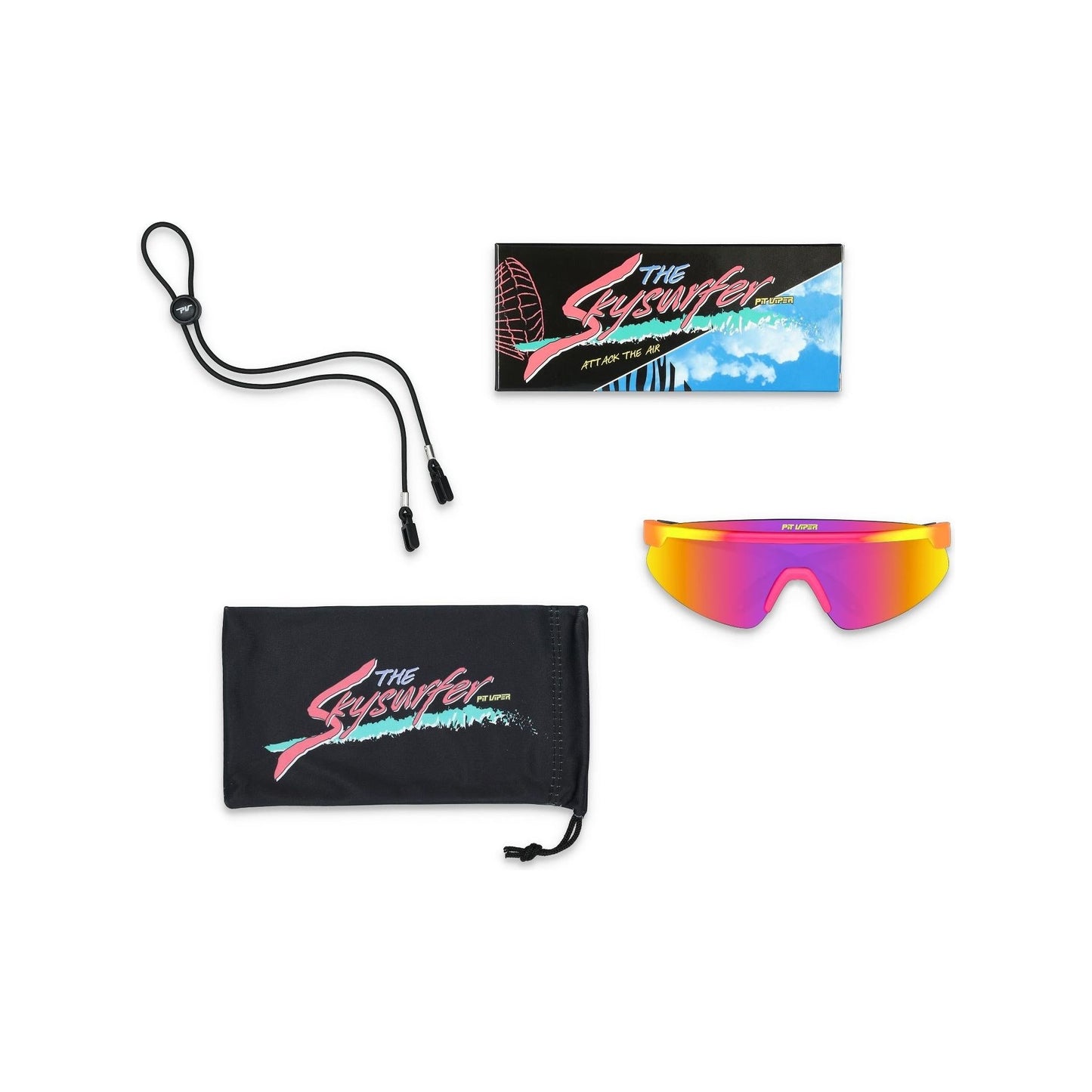 Pit Viper Skysurfer Sunglasses - The Italo - Pink and Yellow - Polarized Lens