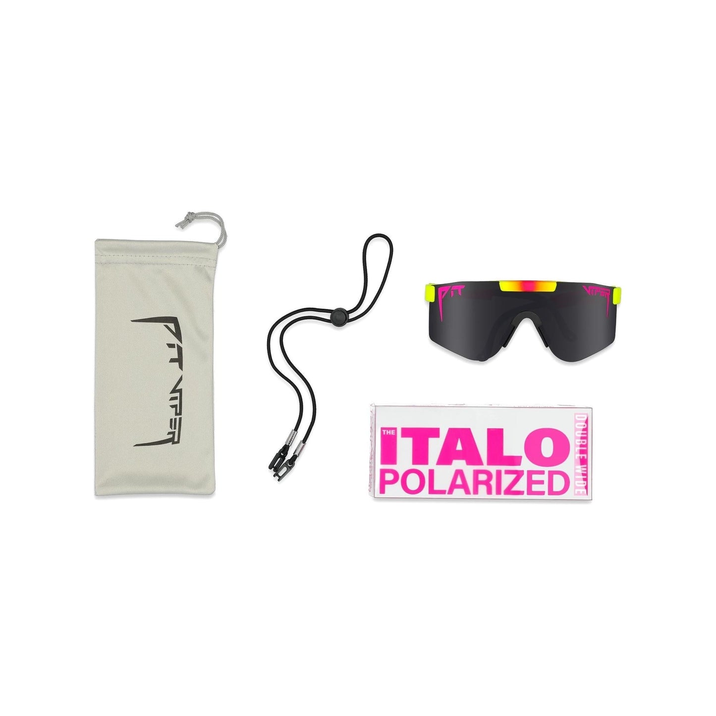Pit Viper Original Wide Sunglasses - The Italo - Pink and Yellow - Polarized Lens